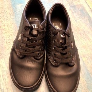 Vans black leather size 7
